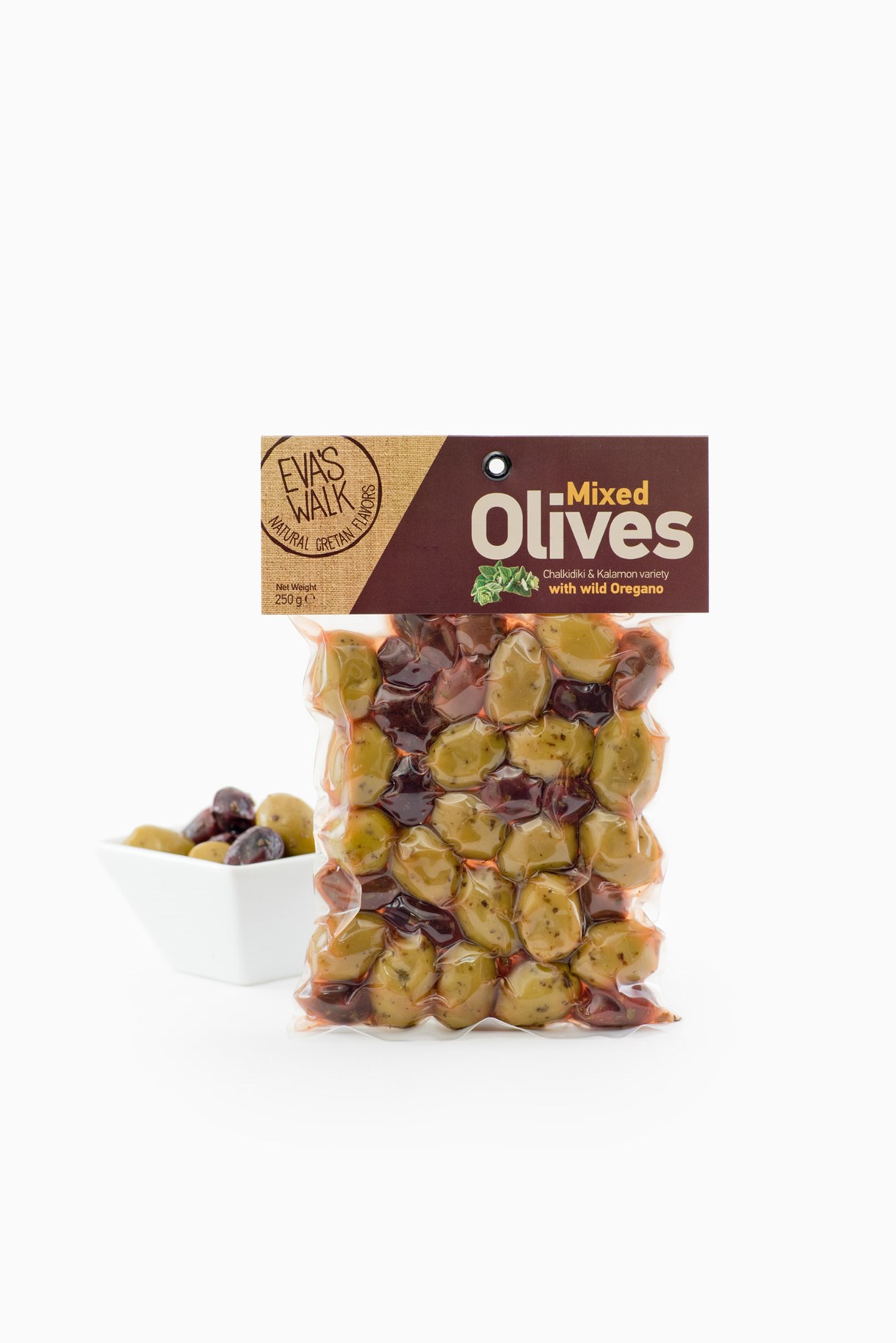 Eva's Walk Olivenmix, Chalkidiki & Kalamon mit Oregano, 250 g